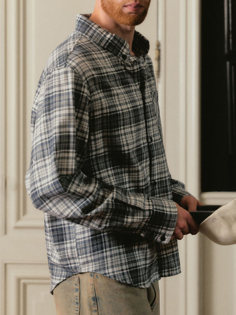 Flannel Overshirt - Navy