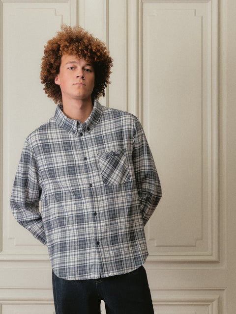 Flannel Overshirt - Navy
