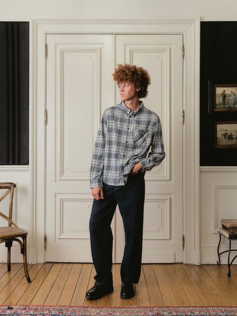 Flannel Overshirt - Navy