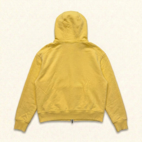 Distressed Zip Hoodie - Vintage Washed Yellow